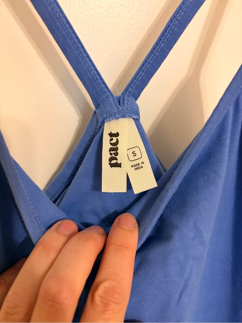Blue Strappy Midi Dress with Cross Back - Picture 3 of 4